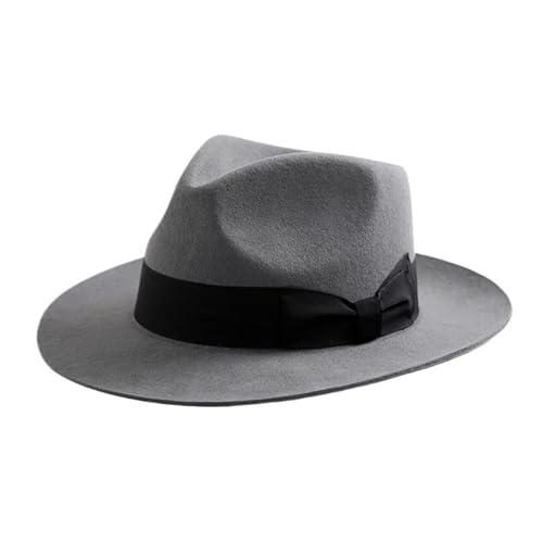 ZNJAMN Zylinder Wollfilzhut Herren Fedora Krempe Satingefütterte Kappe FüR Party(Color3) von ZNJAMN