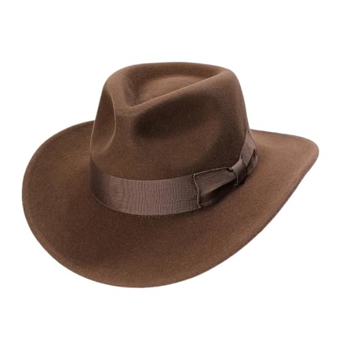 ZNJAMN Zylinder Wollfilzhut for Herren, knautschbarer Hut, Cowboyhut, Fedora FüR Party(XL (61 cm)) von ZNJAMN