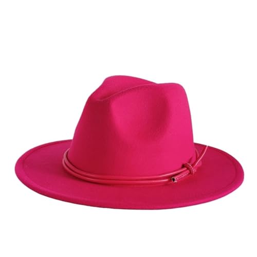 Zylinder Fedora-Hut aus Wolle for Herren und Damen, warm, Retro-Stil, flache Kappe FüR Party(Color2) von ZNJAMN