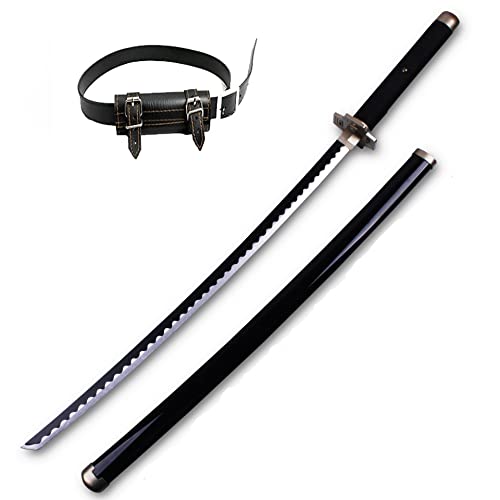 Roronoa Zoro Schwert für einteilige Anime Cosplay Blade Sword, handgemachte Halloween Prop Holz Modell Schwert Ninja Waffen Schwert Spielzeug für Kinder (Größe: 104cm / 40.9in)(+belt, Yubashiri) von ZNLVZSH