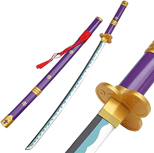 Roronoa Zoro Schwert für einteilige Anime Cosplay Blade Sword, handgemachte Halloween Prop Holz Modell Schwert Ninja Waffen Schwert Spielzeug für Kinder (Größe: 104cm / 40.9in)(1pcs, Yama Enma A) von ZNLVZSH