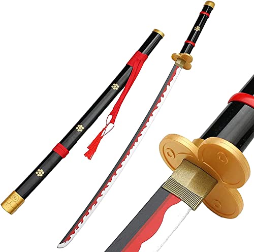 Roronoa Zoro Schwert für einteilige Anime Cosplay Blade Sword, handgemachte Halloween Prop Holz Modell Schwert Ninja Waffen Schwert Spielzeug für Kinder (Größe: 104cm / 40.9in)(1pcs, Yama Enma B) von ZNLVZSH