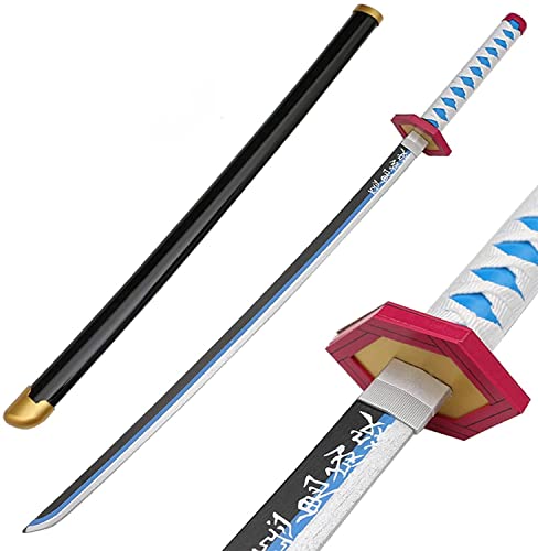 ZNLVZSH Demon Klinge Holz Samurai Schwert, Anime Cosplay Ninja Sword Requisiten, Für Slayer Fans Weihnachten oder Geburtstag Anime Liebhaber Dekorative Spielzeug, 41 Zoll, Tomioka Giyuu von ZNLVZSH