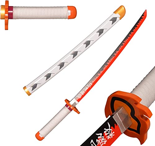 ZNLVZSH Demon Klinge Holz Samurai Schwert, Anime Cosplay Ninja Sword Requisiten, für Fans Weihnachten oder Geburtstag Anime Liebhaber Dekorative Spielzeug, 41 Zoll, Rengoku Kyoujurou ZNLVZSH Demon Klinge Holz Samurai Schwert, Anime Cosplay Ninja Sword Requisiten, für Fans Weihnachten oder Geburtstag Anime Liebhaber Dekorative Spielzeug, 41 Zoll, Rengoku Kyoujurou von ZNLVZSH