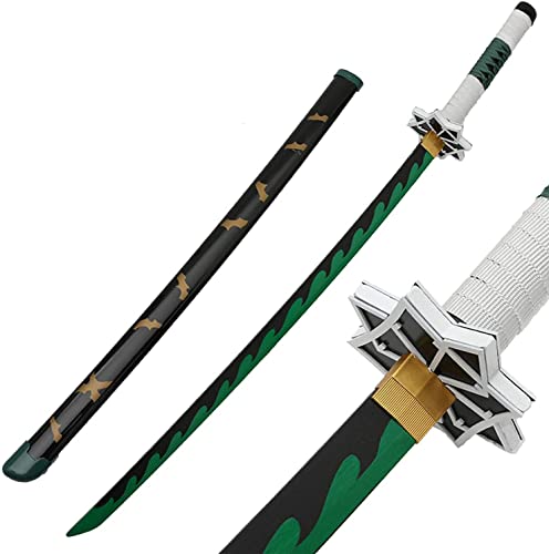 ZNLVZSH Demon Klinge Holz Samurai Schwert, Anime Cosplay Ninja Sword Requisiten, für Slayer Fans Weihnachten oder Geburtstag Anime Liebhaber Dekorative Spielzeug, 41 Zoll, Shinazugawa Sanemi von ZNLVZSH