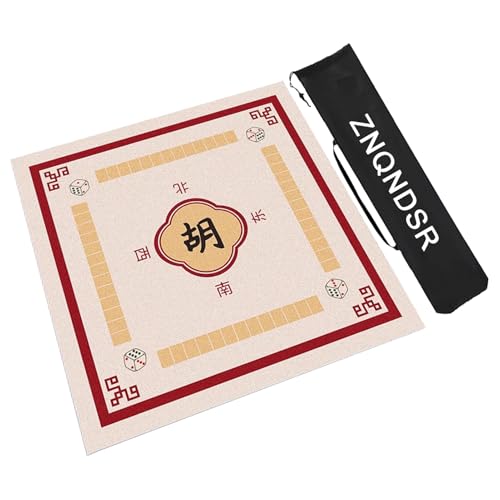 ZNQNDSR Anti-Rutsch-Tischmatte Zur Geräuschreduzierung, Mahjong-Matte Mit Aufbewahrungstasche, Kristall-Samt-Mahjong-Spielmatte Für Mahjon Poker(Red,95cm/37in) von ZNQNDSR