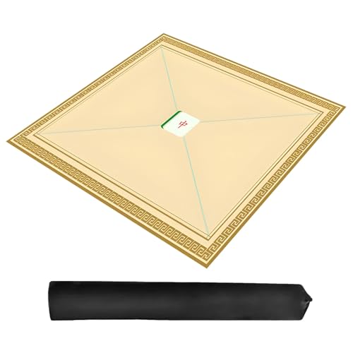ZNQNDSR Chinesische Mahjong-Tischmatte Mit Aufbewahrungstasche, Spielmatte Für Poker-Kartenspiele(Beige,80cm/31in) von ZNQNDSR