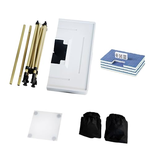 ZNQNDSR Faltbarer Tragbarer Mahjong-Tisch Für Den Außenbereich, Kleiner Spieltisch Mit Fliesen Für Den Außenbereich, Für Campingplätze, Hauspartys Und Picknicks(Blue) von ZNQNDSR
