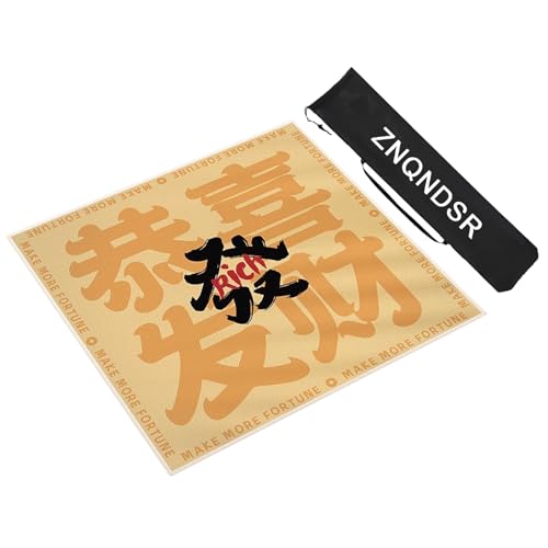 ZNQNDSR Gelbe rutschfeste Mahjong-Gummimatte, Mahjong-Tischmatte Für Mahjon Poker, Mahjong-Spielmatte Mit Aufbewahrungstasche(80cm/31in) von ZNQNDSR