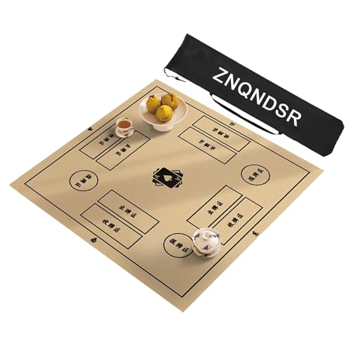 ZNQNDSR Mahjong-Matte Mit Anweisungen, Mahjong-Tischmatte Mit Aufbewahrungstasche, rutschfeste Spielmatte Für Kartenspiele, Brettspiele(Beige,80cm/31in) von ZNQNDSR