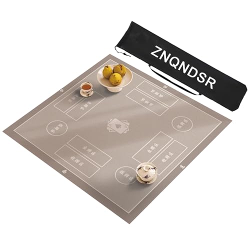 ZNQNDSR Mahjong-Matte Mit Anweisungen, Mahjong-Tischmatte Mit Aufbewahrungstasche, rutschfeste Spielmatte Für Kartenspiele, Brettspiele(Gray,100cm/39in) von ZNQNDSR