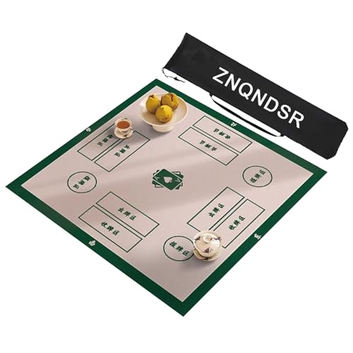 ZNQNDSR Mahjong-Matte Mit Anweisungen, Mahjong-Tischmatte Mit Aufbewahrungstasche, rutschfeste Spielmatte Für Kartenspiele, Brettspiele(Green,80cm/31in) von ZNQNDSR