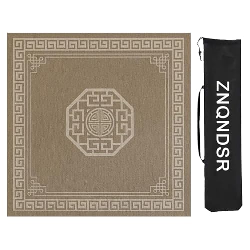 ZNQNDSR Mahjong-Matte Mit Aufbewahrungstasche, Mahjong-Spielmatte Für Mahjon-Poker, Quadratische, Verdickte Mahjong-Tischunterlage(Brown,80cm/31in) von ZNQNDSR