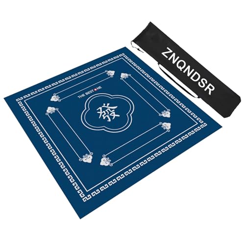 ZNQNDSR Mahjong-Matte Mit Aufbewahrungstasche, Mit Kristallsamt Verdickte Mahjong-Tischmatte, rutschfeste Spielmatte Für Mahjon Poker(Blue,95cm/37in) von ZNQNDSR