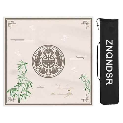 ZNQNDSR Mahjong-Matte Mit Tasche, Mahjong-Tischmatte Für Mahjong Pai Jiu Poker, Quadratische Mahjong-Tischunterlage Für Brettspiele(80cm/31in) von ZNQNDSR