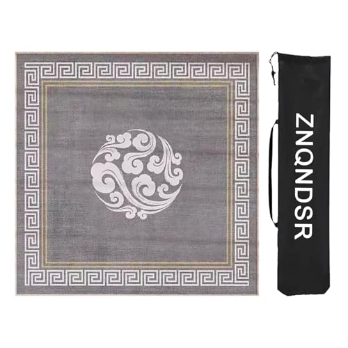 ZNQNDSR Mahjong-Spielmatte Mit Aufbewahrungstasche, Quadratische Mahjong-Tischdecke, rutschfeste Mahjong-Matte Für Mahjong-Kartenspiele(Gray,100cm/39in) von ZNQNDSR