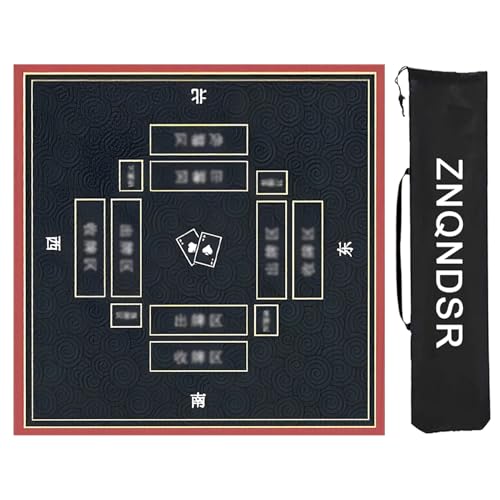 ZNQNDSR Mahjong-Spielmatte Mit Aufbewahrungstasche, rutschfeste Mahjong-Tischmatte, Mahjong-Matte Für Mahjong-Poker-Kartenspiele(Black,80cm/31in) von ZNQNDSR