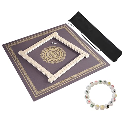 ZNQNDSR Mahjong-Tischmatte Für Mahjon Poker, Mahjong-Spielmatte Mit Aufbewahrungstasche, Kristall-Samt-Mahjong-Matte(Gray,85cm/33in) von ZNQNDSR