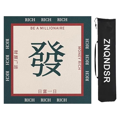 ZNQNDSR Mahjong-Tischmatte Für Mahjong Pai Jiu Poker, Mahjong-Spielmatte Mit Aufbewahrungstasche, Quadratische Mahjong-Tischunterlage(80cm/31in) von ZNQNDSR
