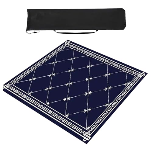 ZNQNDSR Mahjong-Tischmatte Für Mahjong Pai Jiu Poker, Spielunterlage Für Kartenspiele, Brettspiele, Mit Aufbewahrungstasche(Dark Blue,80cm/31in) von ZNQNDSR