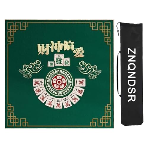 ZNQNDSR Mahjong-Tischmatte Für Mahjong Pai Jiu Poker, rutschfeste Tischunterlage Zur Geräuschreduzierung, Mahjong-Spielmatte Mit Aufbewahrungstasche(Green,95cm/37in) von ZNQNDSR