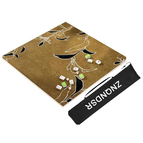 ZNQNDSR Mahjong-Tischmatte Mit Aufbewahrungstasche, Verdicktes Mahjong-Pad Für Mahjon-Poker, Quadratische Mute-Mahjong-Matte(Yellowish Brown,90cm/35in) von ZNQNDSR