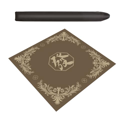 ZNQNDSR Pokermatte Mit Geräuschreduzierung, Verdickte Mahjong-Tischunterlage Mit Rutschfester Rückseite Und Aufbewahrungstasche Für Pai Jiu Und Kartentische(Brown,23x23) von ZNQNDSR
