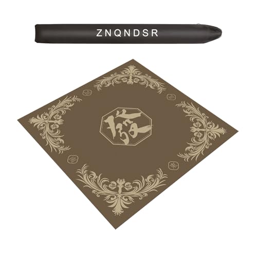 ZNQNDSR Pokermatte Mit Geräuschreduzierung, Verdickte Mahjong-Tischunterlage Mit Rutschfester Rückseite Und Aufbewahrungstasche Für Pai Jiu Und Kartentische(Brown,47x47) von ZNQNDSR
