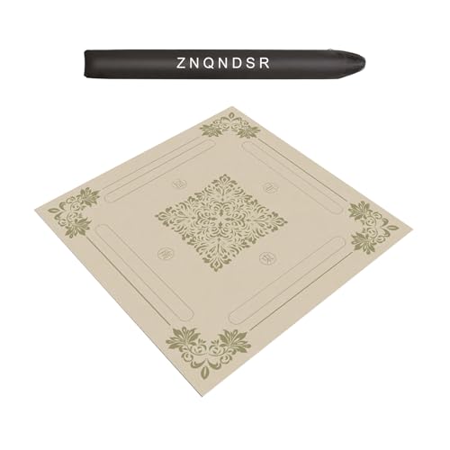 ZNQNDSR Quadratische, Verdickte Mahjong-Tischmatte, rutschfeste Brettspielmatten Mit Aufbewahrungstasche Für Pokerkartenspiele(Beige,39x39) von ZNQNDSR