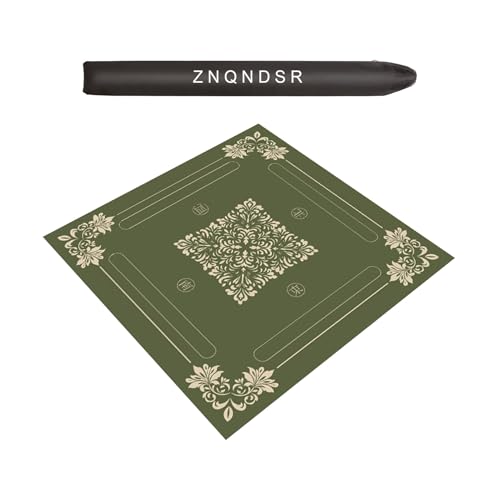 ZNQNDSR Quadratische, Verdickte Mahjong-Tischmatte, rutschfeste Brettspielmatten Mit Aufbewahrungstasche Für Pokerkartenspiele(Green,47x47) von ZNQNDSR