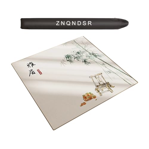 ZNQNDSR Quadratische, rutschfeste Mahjong-Matte Mit Aufbewahrungstasche, Verdickte, Stumme Kristallsamt-Brettspielmatten Für Pai Jiu Poker(47x47) von ZNQNDSR