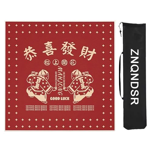 ZNQNDSR Quadratische Große Mahjong-Matte Mit Aufbewahrungstasche, Mahjong-Spielmatte Mit Rand, Mahjong-Spielmatte Für Mahjon Poker(85cm/33in) von ZNQNDSR
