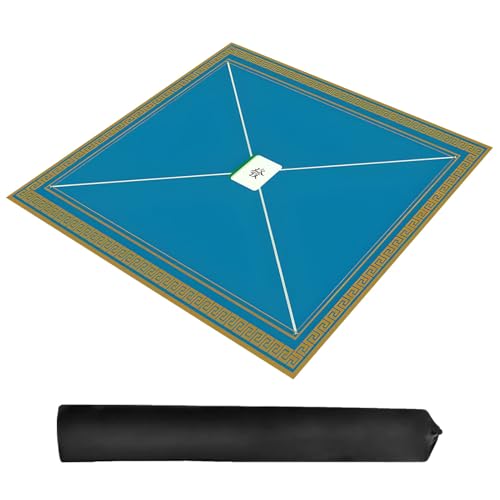 ZNQNDSR Quadratische Mahjong-Matte Mit Aufbewahrungstasche, Verdickte Tischunterlage Für Poker-Kartenspiele(Blue,100cm/39in) von ZNQNDSR