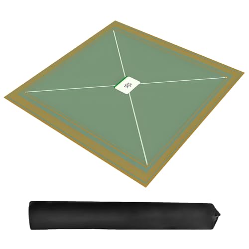 ZNQNDSR Quadratische Mahjong-Matte Mit Aufbewahrungstasche, Verdickte Tischunterlage Für Poker-Kartenspiele(Green,100cm/39in) von ZNQNDSR