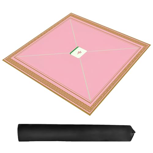 ZNQNDSR Quadratische Mahjong-Matte Mit Aufbewahrungstasche, Verdickte Tischunterlage Für Poker-Kartenspiele(Pink,100cm/39in) von ZNQNDSR