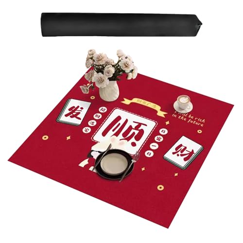 ZNQNDSR Quadratische Mahjong-Spielmatte Mit Aufbewahrungstasche Für Pai Jiu Poker. Verdickte Spieltischunterlage(90cm/35in) von ZNQNDSR
