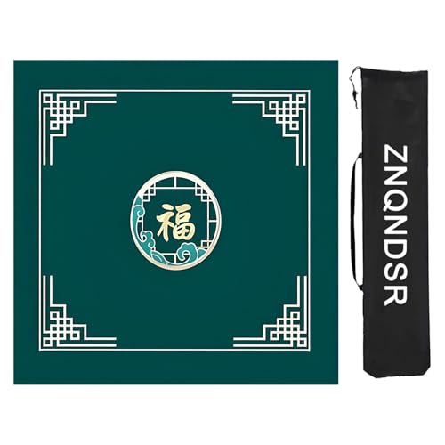 ZNQNDSR Quadratische Mahjong-Tischmatte, Mahjong-Matte Mit Aufbewahrungstasche, Mahjong-Spielmatte Für Mahjong Pai Jiu Poker(Deep Green,100cm/39in) von ZNQNDSR