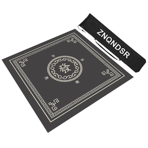 ZNQNDSR Quadratische Mahjong-Tischmatte Mit Regeln, Mahjong-Spielmatte Mit Aufbewahrungstasche, Mahjong-Matte Für Kartenspiele, Brettspiele(Gray,95cm/37in) von ZNQNDSR