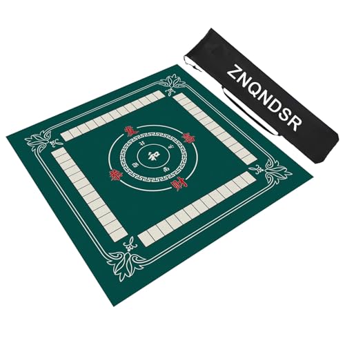 ZNQNDSR Quadratische Mahjong-Tischmatte Mit Regeln, Mahjong-Spielmatte Mit Aufbewahrungstasche, Mahjong-Matte Für Kartenspiele, Brettspiele(Green,95cm/37in) von ZNQNDSR