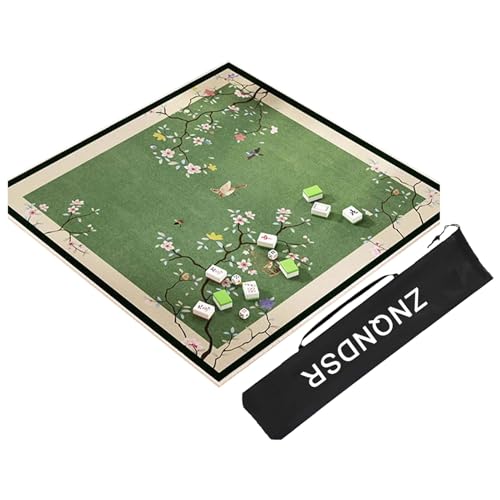 ZNQNDSR Quadratische Mahjong-Tischunterlage Mit Aufbewahrungstasche, Mahjong-Matte Für Mahjon-Poker, Verdickte rutschfeste Mahjong-Unterlage(Green,100cm/39in) von ZNQNDSR