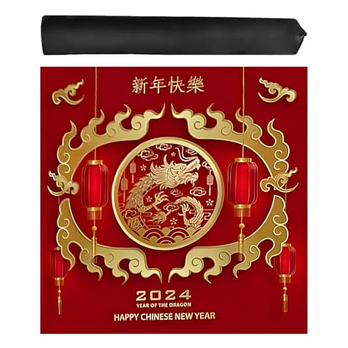 ZNQNDSR Quadratische Rote Mahjong-Matte Mit Aufbewahrungstasche, rutschfeste Tischunterlage Für Pai Jiu Poker Card Board Tile Games(90cm/35in) von ZNQNDSR