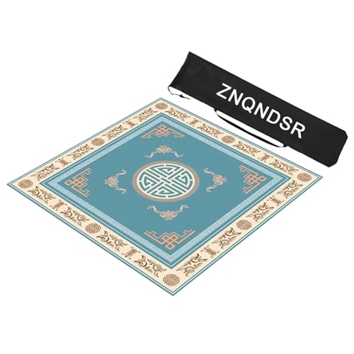 ZNQNDSR Quadratisches Mahjong-Matching-Spiel, Mahjong-Tischmatte Für Mahjon Poker, Mahjong-Spielmatte Aus Kristallsamt(Light Blue,90cm/35in) von ZNQNDSR