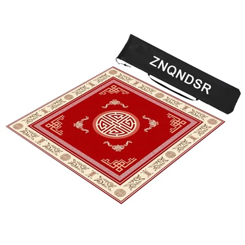 ZNQNDSR Quadratisches Mahjong-Matching-Spiel, Mahjong-Tischmatte Für Mahjon Poker, Mahjong-Spielmatte Aus Kristallsamt(Red,95cm/37in) von ZNQNDSR