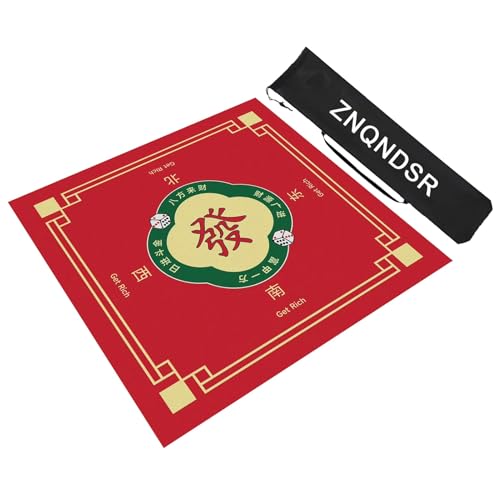 ZNQNDSR Rote Anti-Rutsch-Tischmatte Zur Geräuschreduzierung, Mahjong-Matte Mit Aufbewahrungstasche, Gummi-Anti-Rutsch-Matte Für Mahjon Poker(80cm/31in) von ZNQNDSR
