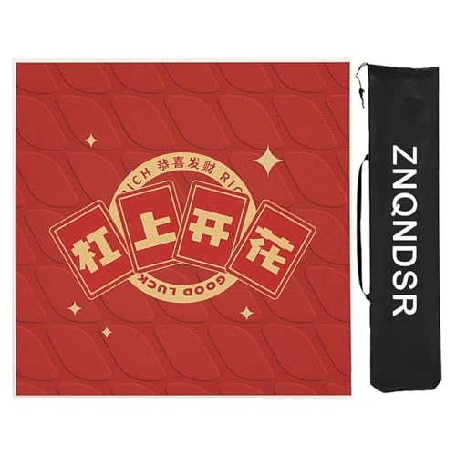 ZNQNDSR Rote Mahjong-Spielmatte Mit Aufbewahrungstasche, Mahjong-Matte Für Mahjon-Poker, rutschfeste Gummi-Anti-Rutsch-Pokermatte(85cm/33in) von ZNQNDSR