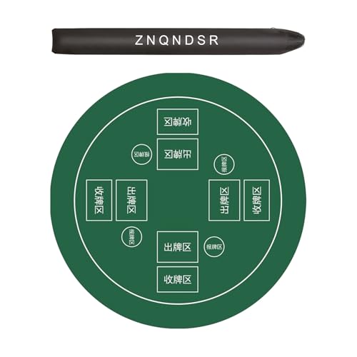 ZNQNDSR Runde, Verdickte Mahjong-Tischmatte Mit Aufbewahrungstasche, rutschfeste Tischunterlage Für Pai Jiu Poker Und Reisespiele(Green,31") von ZNQNDSR