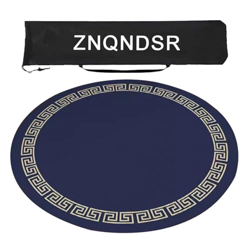 ZNQNDSR Runde Mahjong-Matte Für Mahjong-Poker-Kartenspiele, Mahjong-Matching-Spiel, Mahjong-Tischmatte Mit Aufbewahrungstasche(Blue,85cm/33in) von ZNQNDSR