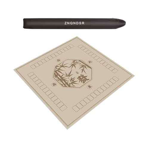 ZNQNDSR Spieltischmatte, rutschfest, Mahjong- Und Poker-Pad, Verdickte, Geräuschdichte Polsterung Mit Aufbewahrungstasche Für Pai Jiu Und Heimspiele(Beige,35x35) von ZNQNDSR