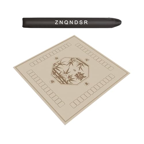 ZNQNDSR Spieltischmatte, rutschfest, Mahjong- Und Poker-Pad, Verdickte, Geräuschdichte Polsterung Mit Aufbewahrungstasche Für Pai Jiu Und Heimspiele(Beige,47x47) von ZNQNDSR