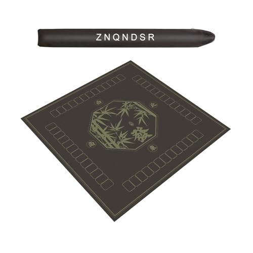 ZNQNDSR Spieltischmatte, rutschfest, Mahjong- Und Poker-Pad, Verdickte, Geräuschdichte Polsterung Mit Aufbewahrungstasche Für Pai Jiu Und Heimspiele(Dark Green,43x43) von ZNQNDSR